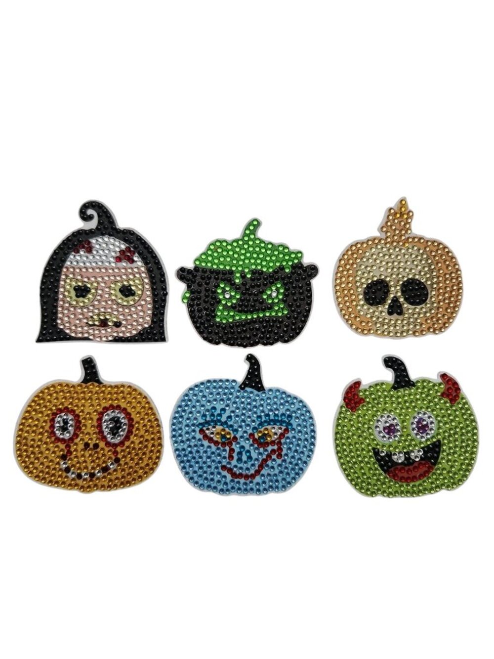 Halloween Pumpkin Diamond Art Magnets Scary Colorful Magnets Completed Set